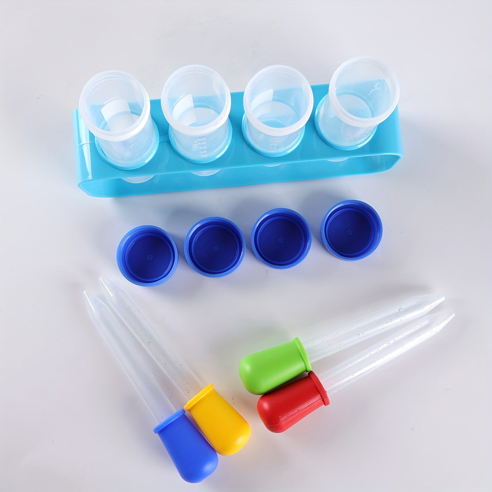9pcs Plastic Test Tube with Holder And Dropper