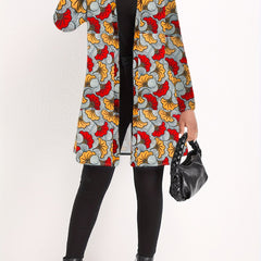  Boho Kimono Women's Plus Allover Floral Print Long Sleeve
