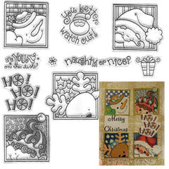 Christmas Santa Photo Frame Clear Stamps for Card Making DIY Scrapbooking