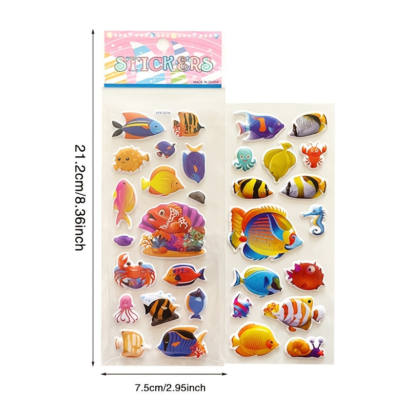 Ocean Fish World Stickers - Marine Animal Decals for DIY Scrapbooking
