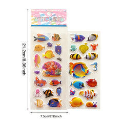 Ocean Fish World Stickers - Marine Animal Decals for DIY Scrapbooking