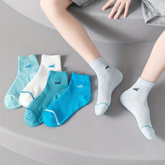 5 Pairs Kids Comfortable Breathable Socks for Spring Summer