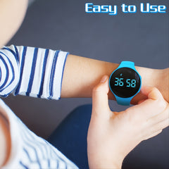 Kids Digital Pedometer Watch LED Fitness Tracker Alarm Stopwatch