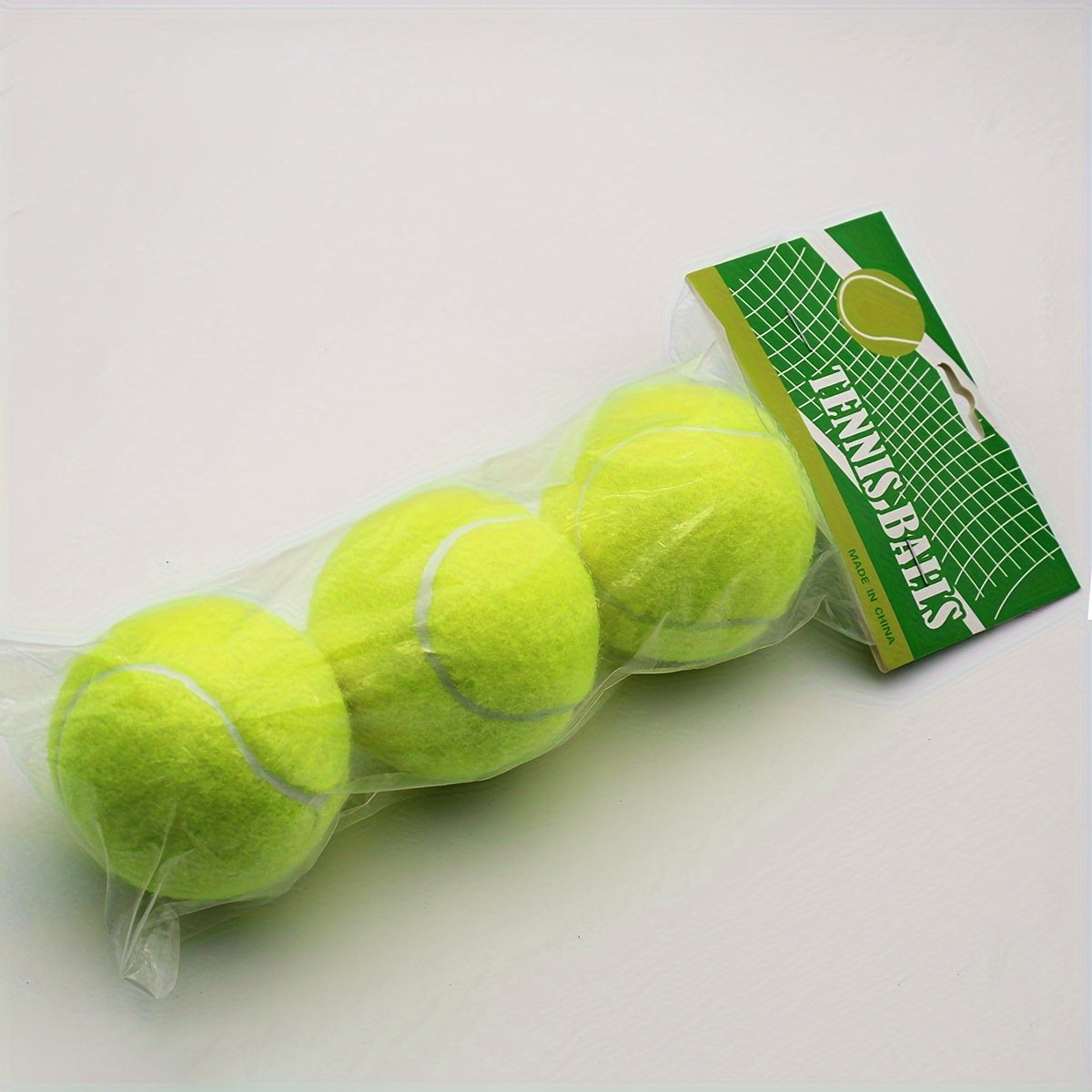 3pcs High Elastic Rubber Tennis Balls for Beginners Yellow