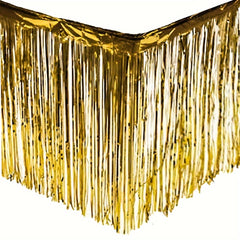 2pcs Red Foil Fringe Table Skirt for Rectangle Tables - Holiday Party Decoration