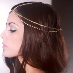 Bohemian Rhinestone Head Chain for Wedding Prom Party