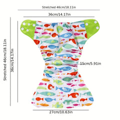 Cartoon Print Reusable Baby Cloth Diaper