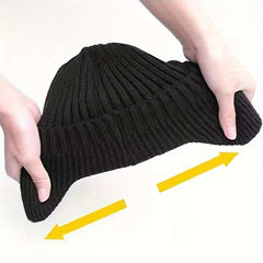 Casual Knitted Hat Ear Protection Beanie with Brim