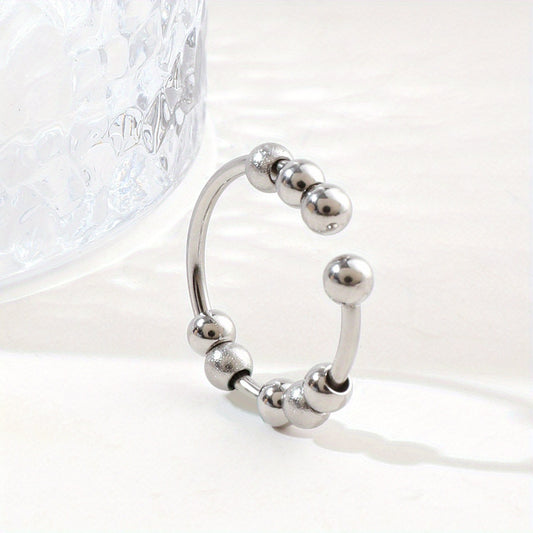 Stainless Steel Rotating Anxiety Relief Ring Adjustable Size