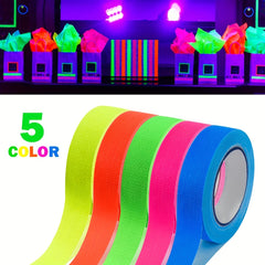5pcs Neon Adhesive Tapes 5 Colours 5m x 12.7mm