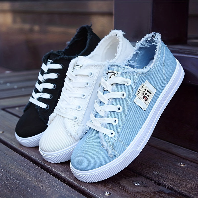 Women's Casual Canvas Lace Up Flat Shoes