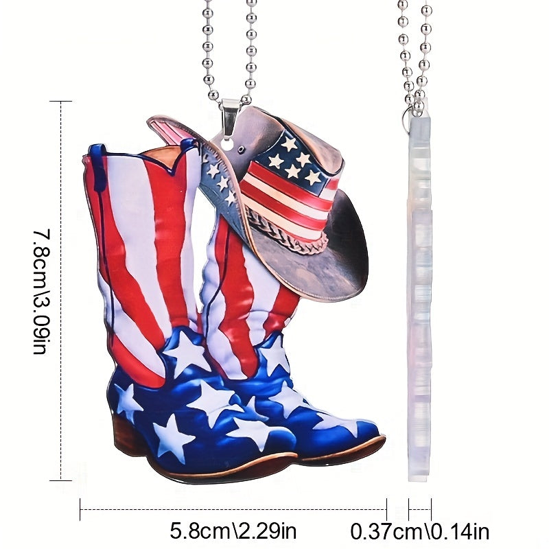 American Flag Hat Boots Pendant Decoration Set