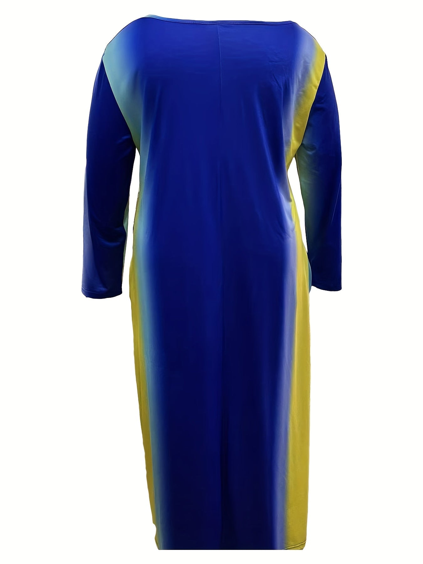  Ombre Long Sleeve Maxi Dress