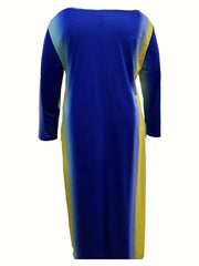  Ombre Long Sleeve Maxi Dress