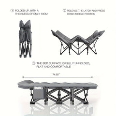 SUOLE Outdoor Foldable Bed Double layer Cotton Camping Bed