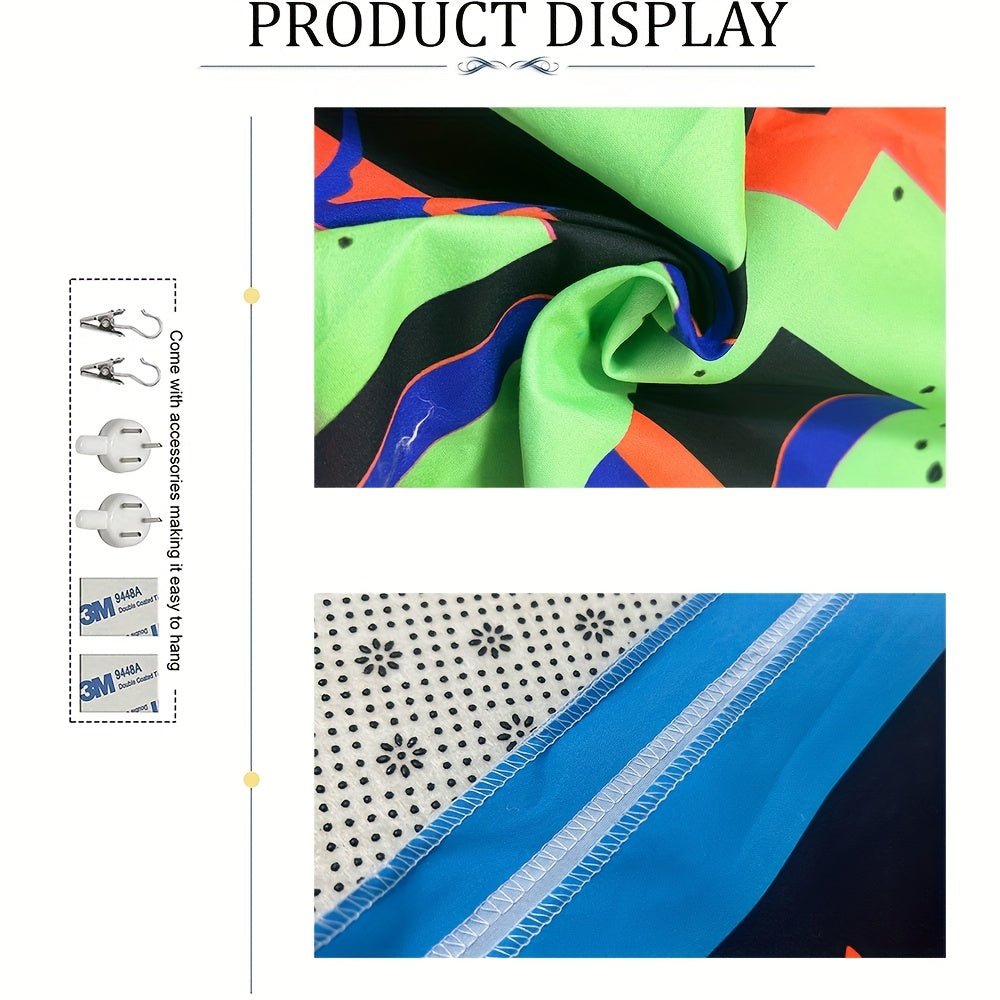 Fluorescent UV Light Tapestry Wall Hanging - Game Night Party Design