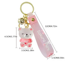 Cartoon Bear Car Keychain Small Animal Pendant Key Ring