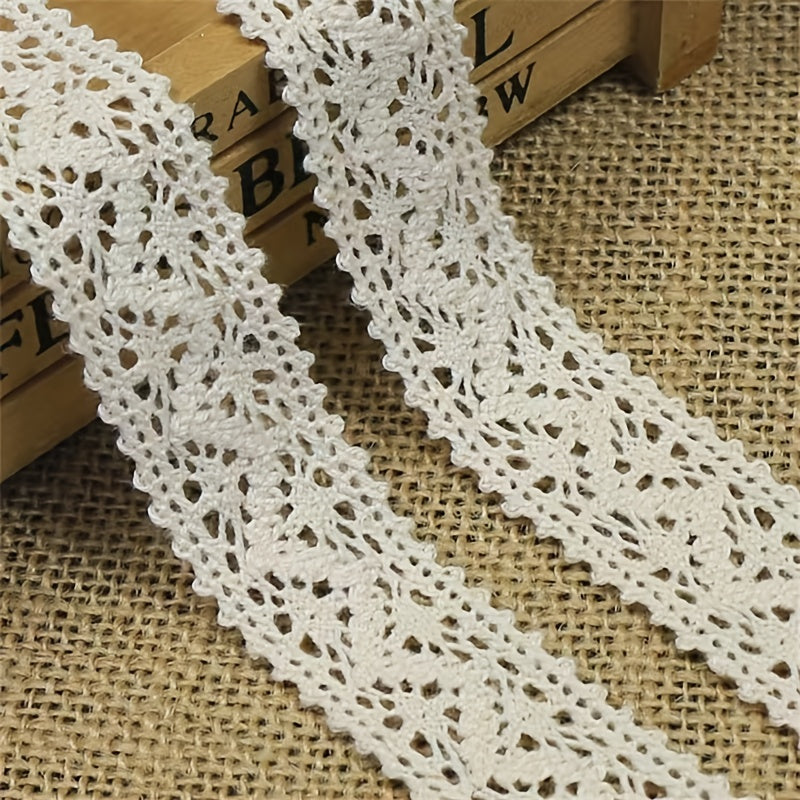 6 56ft Cotton Lace Ribbon Beige Lace Trim for DIY Clothing Accessories