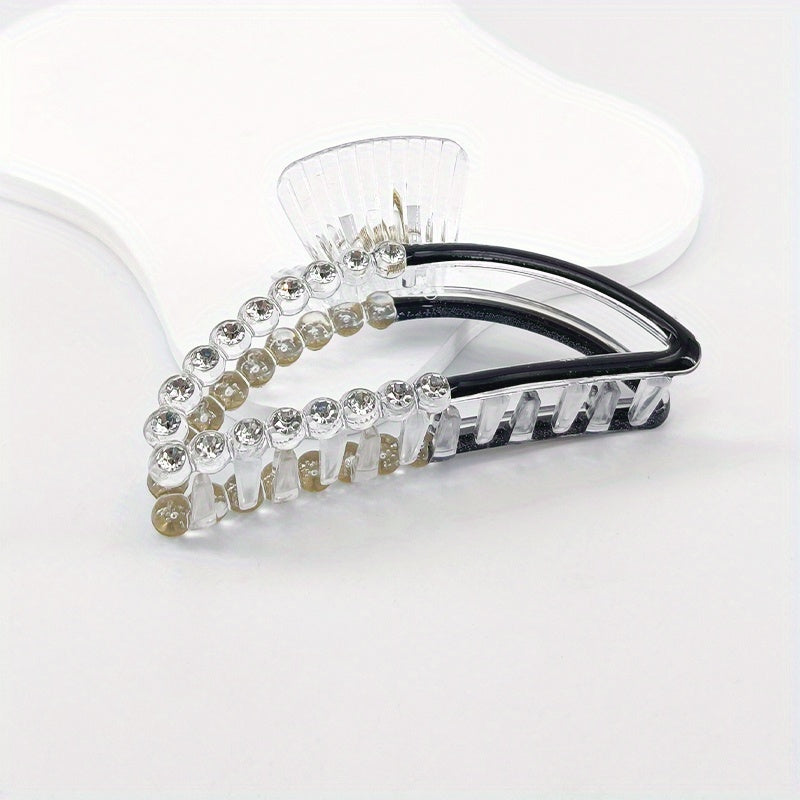 Faux Pearl Hair Claw Colorful Nonslip Ponytail Holder