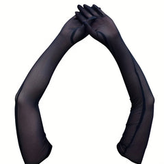 Elastic Mesh Breathable Long Gloves for Women