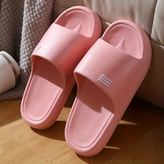 Women's Striped Soft Sole Pillow Slides Non-slip Bathroom Shoes