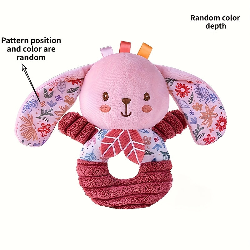 Plush Elephant and Rabbit Tambourine Toy