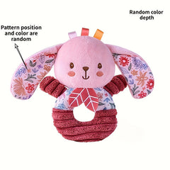 Plush Elephant and Rabbit Tambourine Toy