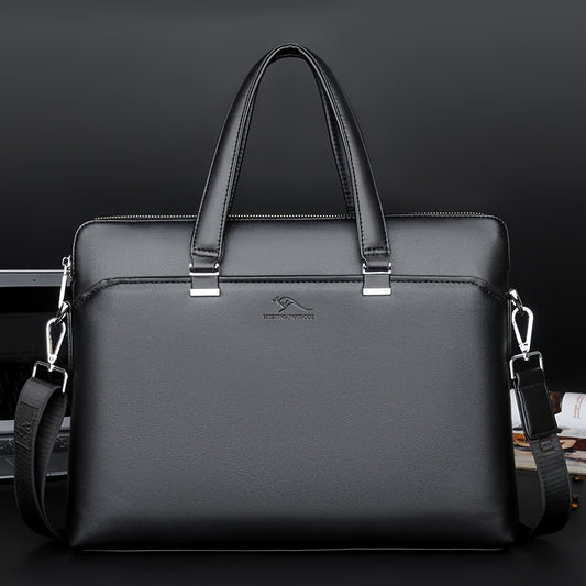 BAODIDAISHU Men's Sleek Briefcase Adjustable Padded Shoulder Strap Faux Leather