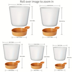 GARDIFE 5pcs Self Watering Planters Plastic Flower Pots - Various Sizes