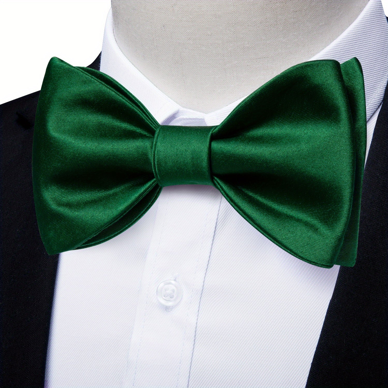 Formal Men's Silk Bow Tie Solid Pre self Bow Tie Square Cufflink Wedding Set