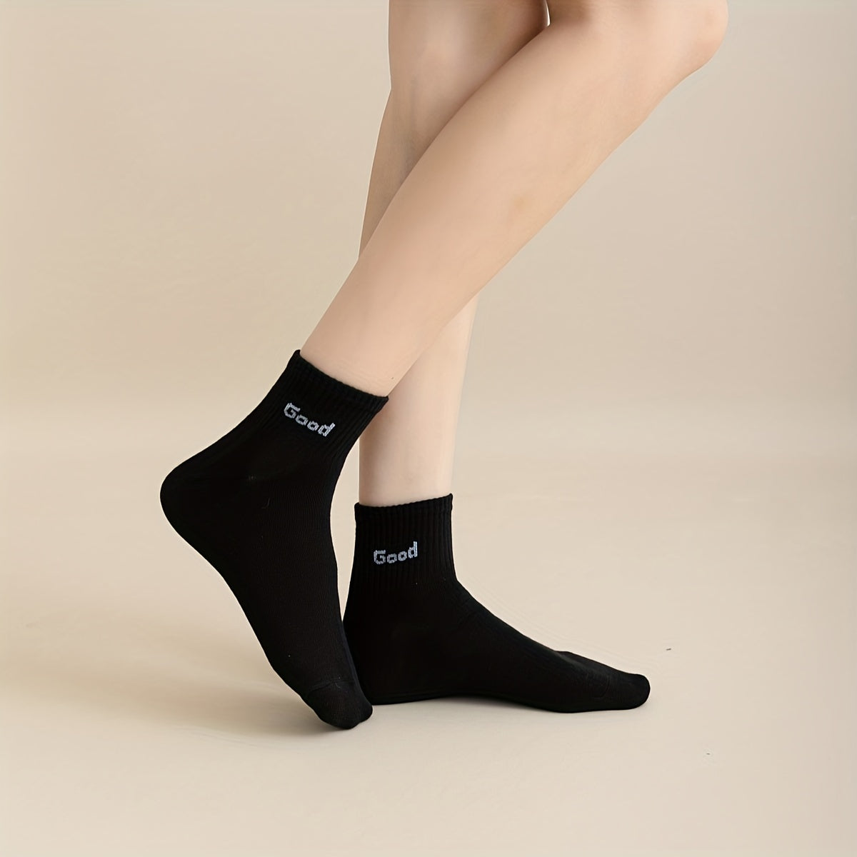 8 Pairs Letter Print Socks Soft Lightweight Women's Stockings