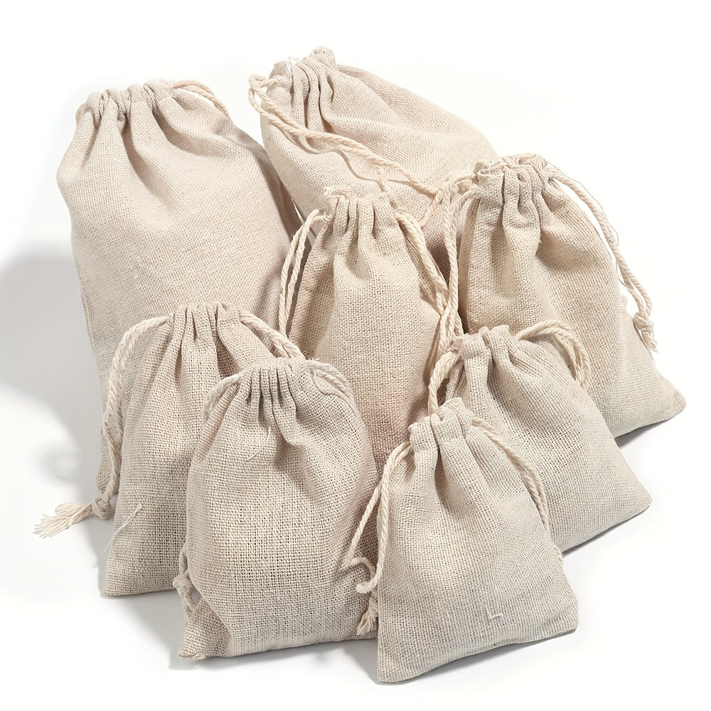 Linen Drawstring Pocket Gift Jewelry Bag Wedding Party Packaging Bag