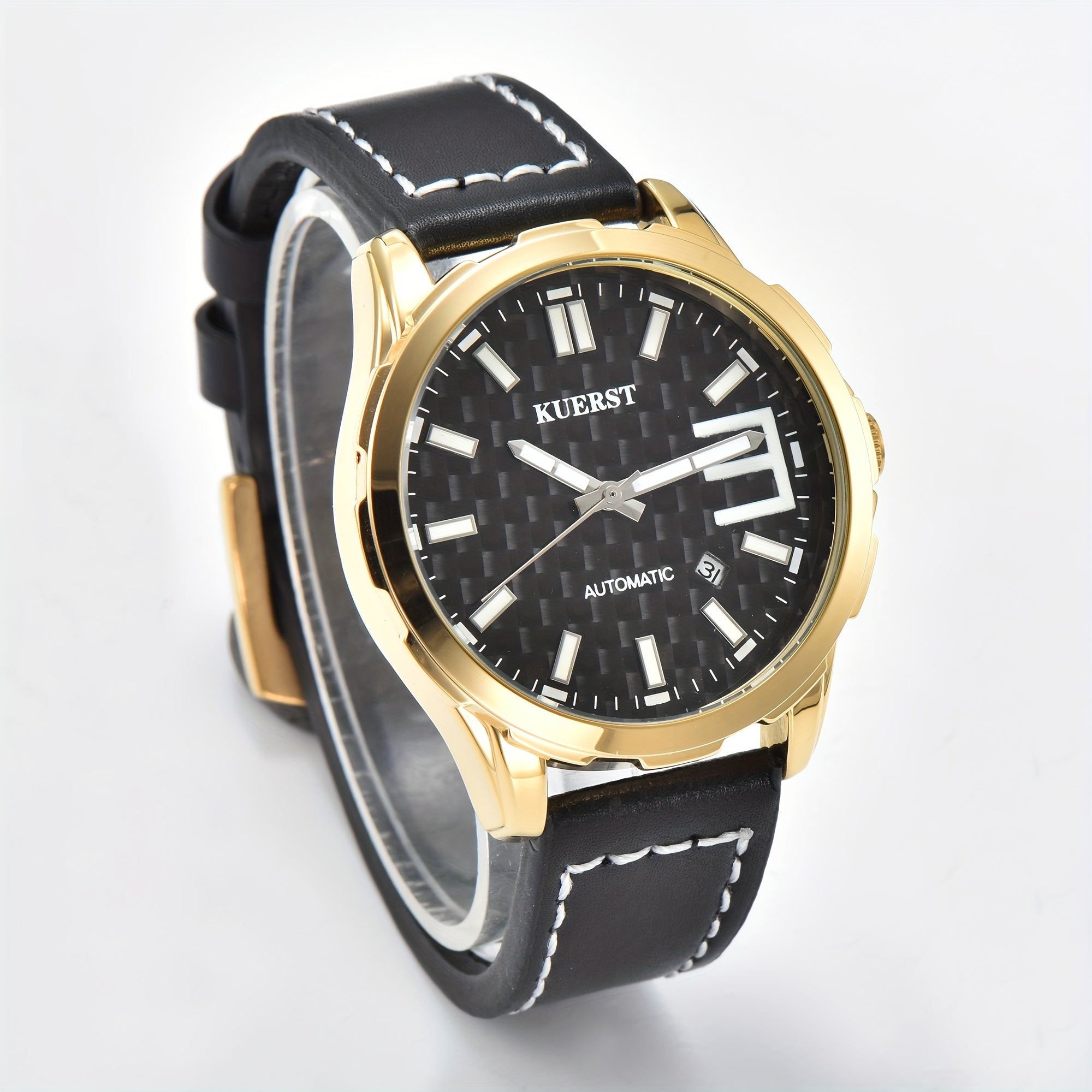 Youth Men's Belt Carbon Fiber Mechanical Watch