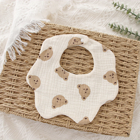 1pc Soft Adjustable 6 Layer Baby Cotton Bib For Newborn Teething