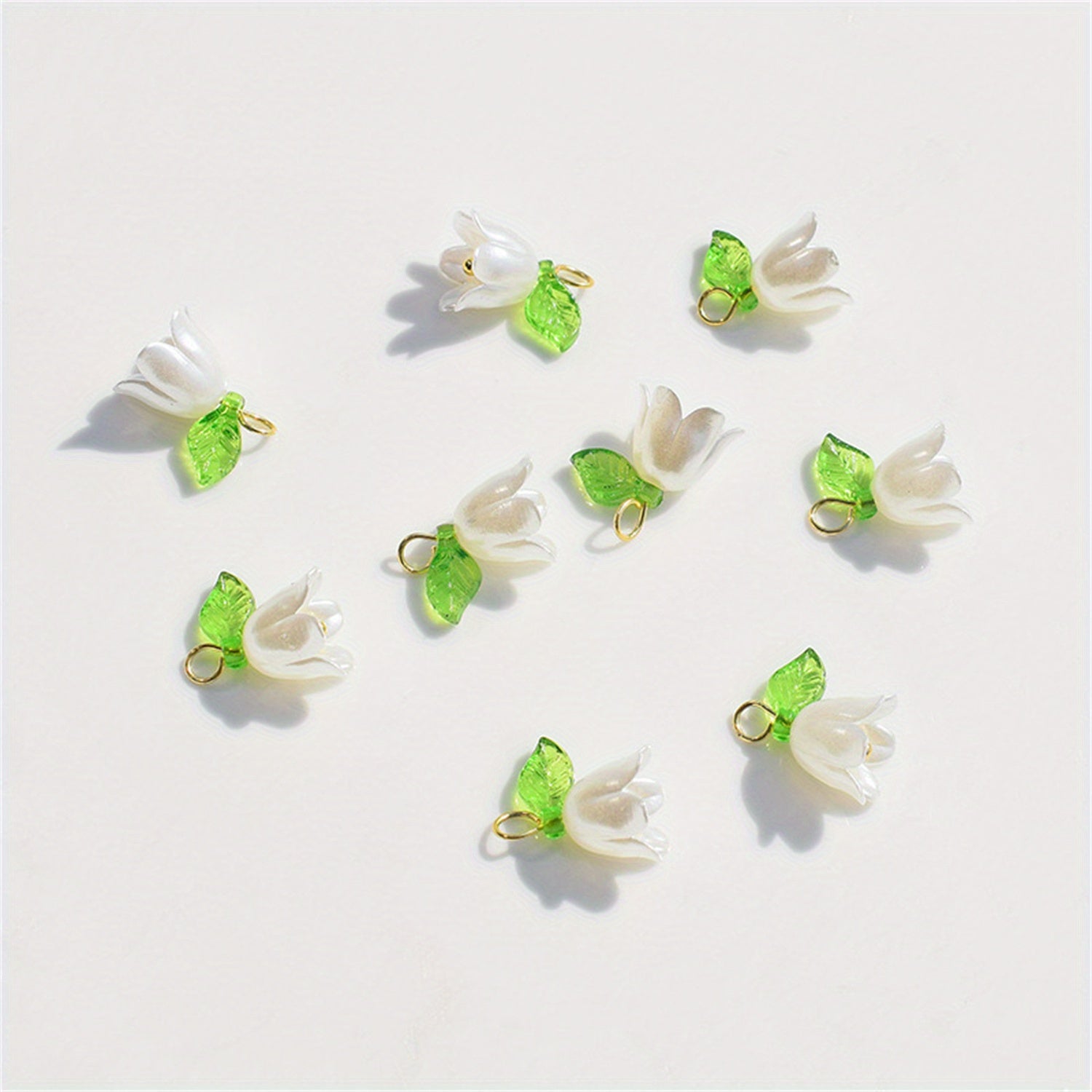 10pcs Pearl Lily Leaf Flower DIY Accessory Set