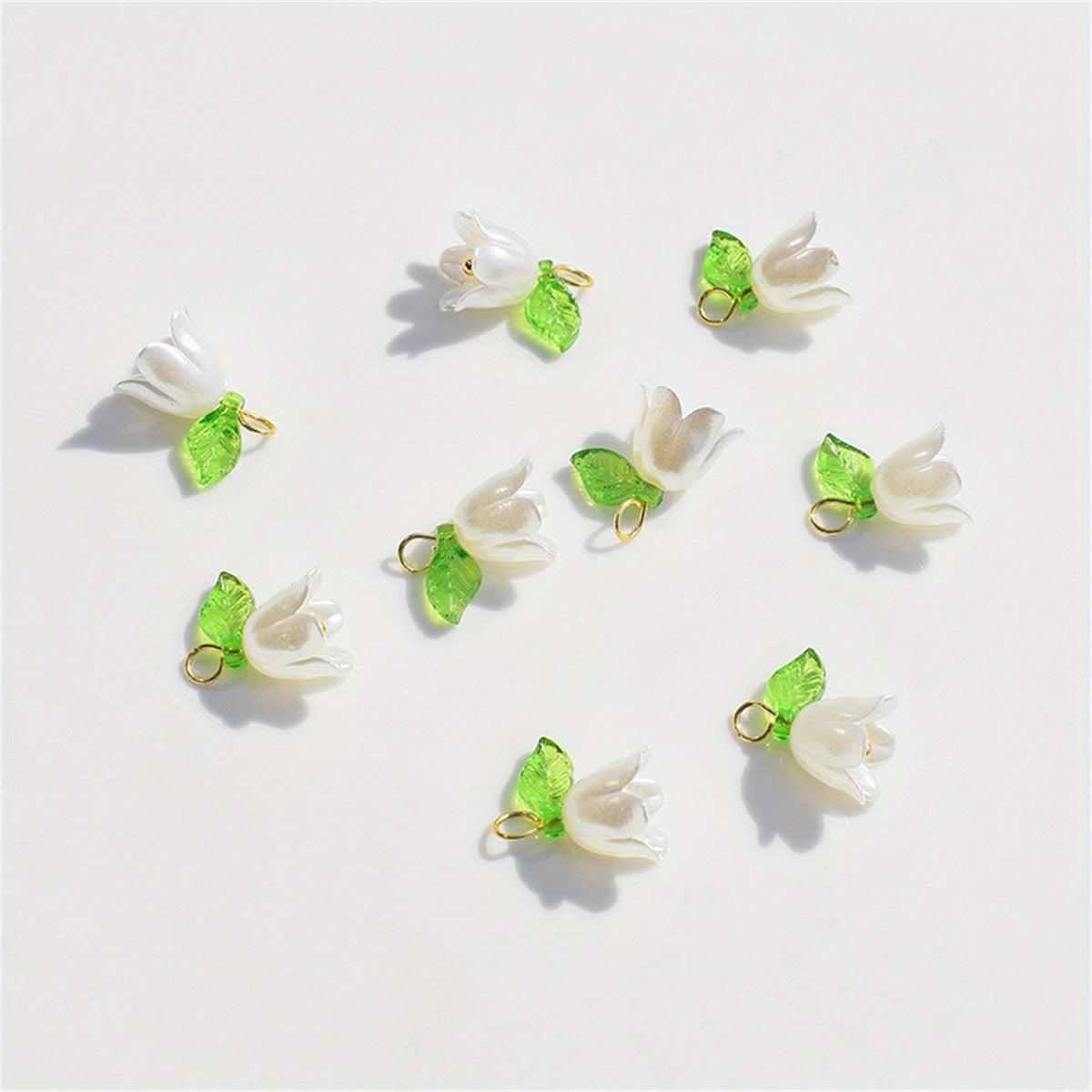 10pcs Pearl Lily Leaf Flower DIY Accessory Set