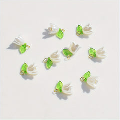 10pcs Pearl Lily Leaf Flower DIY Accessory Set
