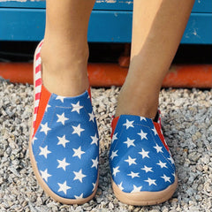 Flag Pattern Canvas Slip-On Travel Shoes for July 4th