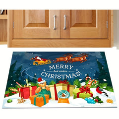 Christmas Element Welcome Doormat Dirt Resistant Anti-slip Floor Rug