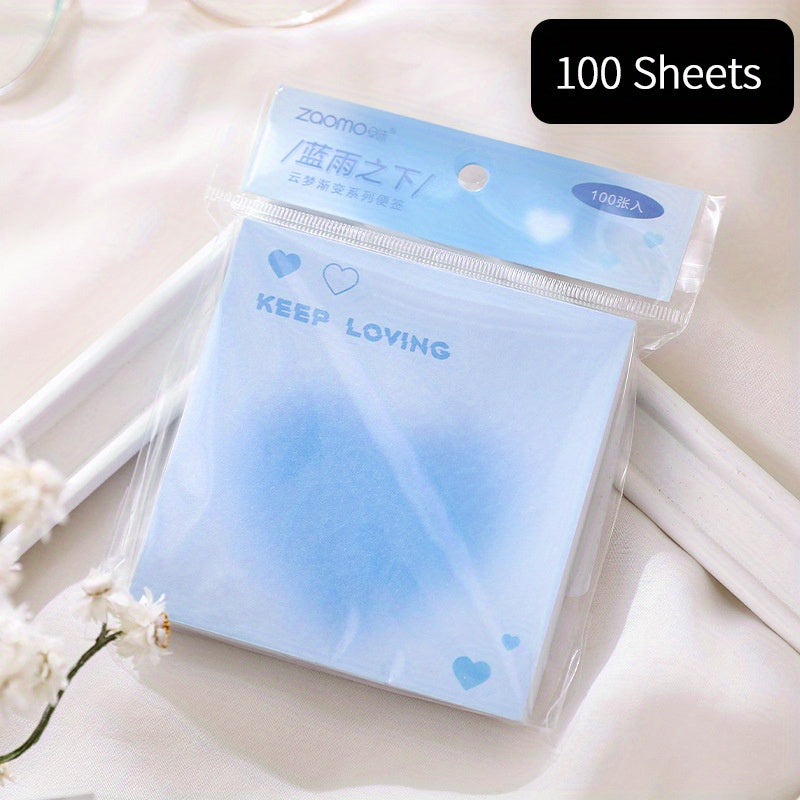100pcs Gradient DIY Fantasy Decorative Paper Memo Pad