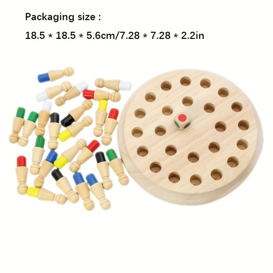 Wooden Parent Memory Board Game with Colorful Pegs