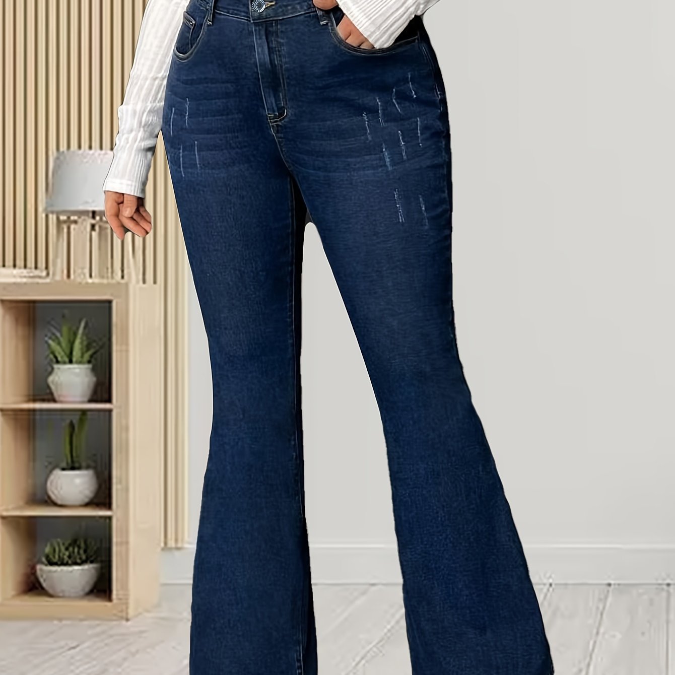  High Rise Flared Leg Jeans