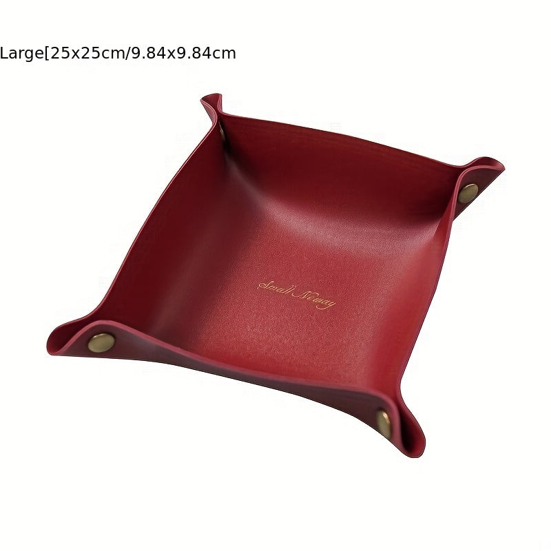 Nordic Style PU Leather Storage Tray Organizer