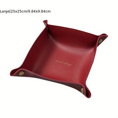 Nordic Style PU Leather Storage Tray Organizer