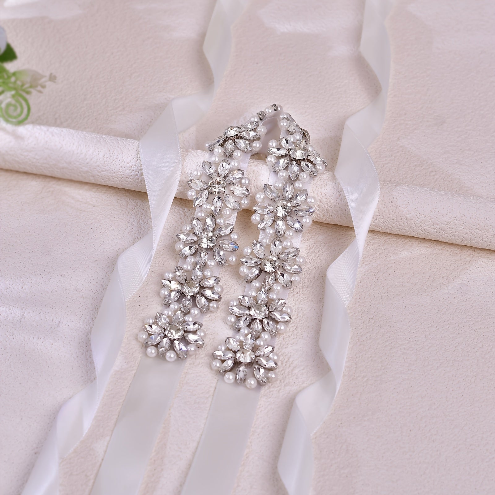 Silvery Rhinestone Beads Wedding Belt Dress Accessories