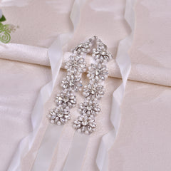 Silvery Rhinestone Beads Wedding Belt Dress Accessories