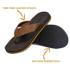 Men's Arch Support Flip Flops Lightweight Comfortable Non Slip Thong Sandals