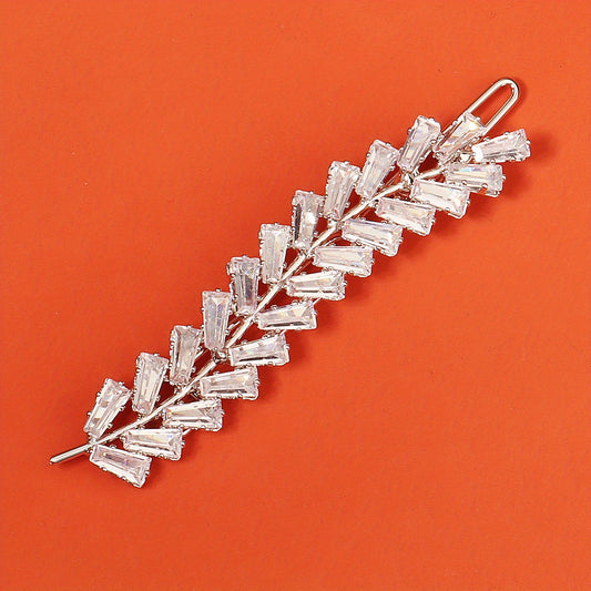 Leaf Shape Hair Clip Metal Side Clip Head Jewelry for Women Girls