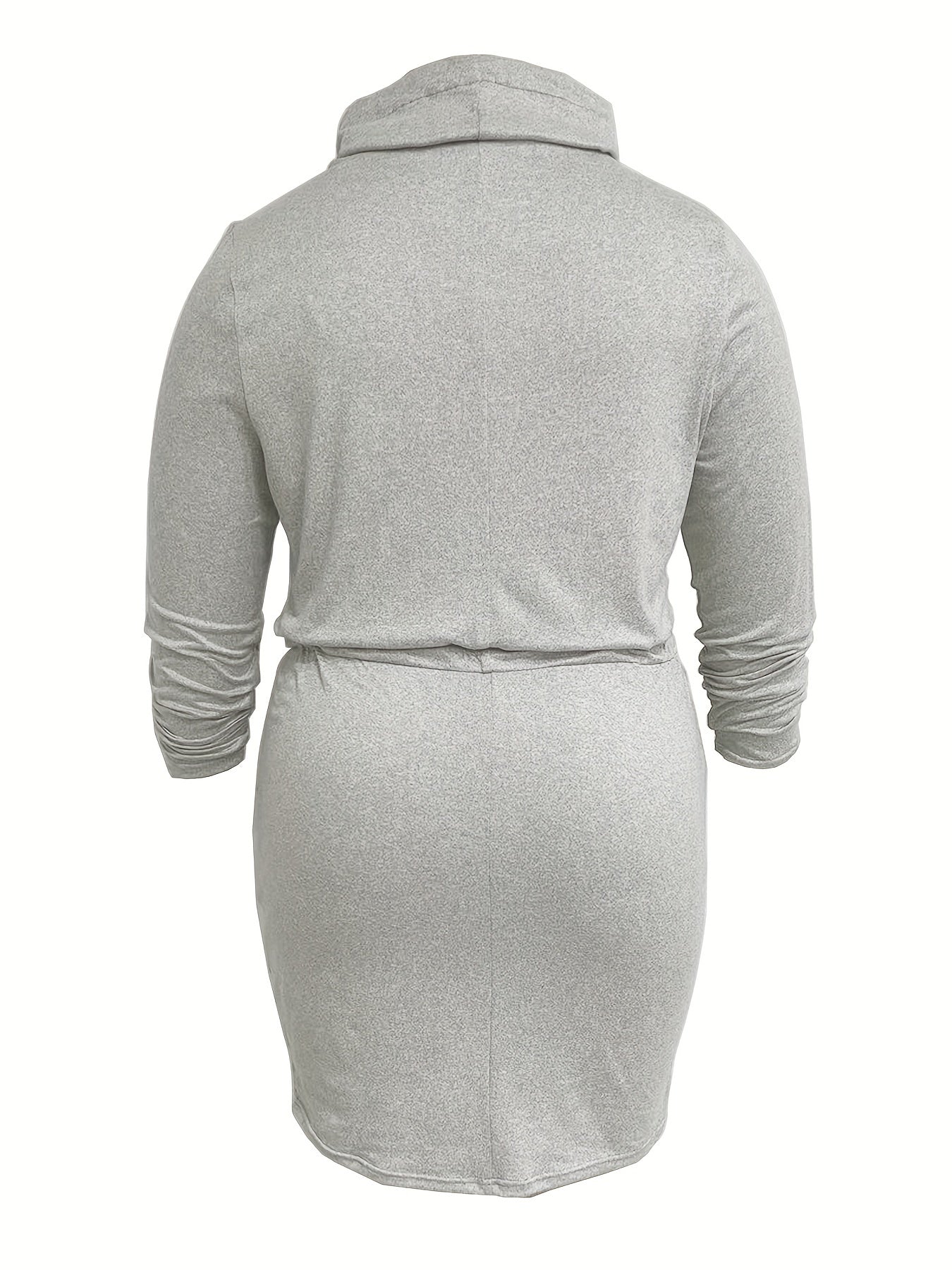  Long Sleeve Casual Dress with Drawstring Waist