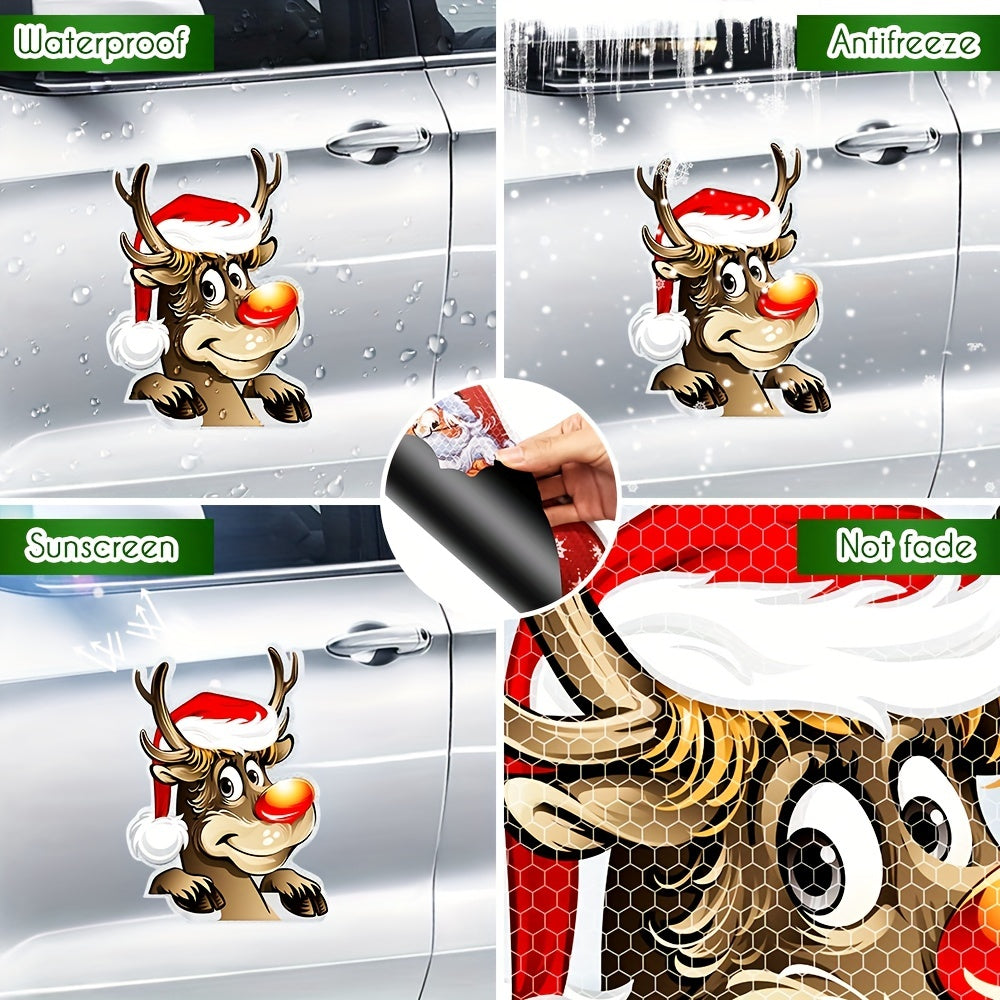 2pcs Christmas Reindeer Magnetic Reflective Stickers